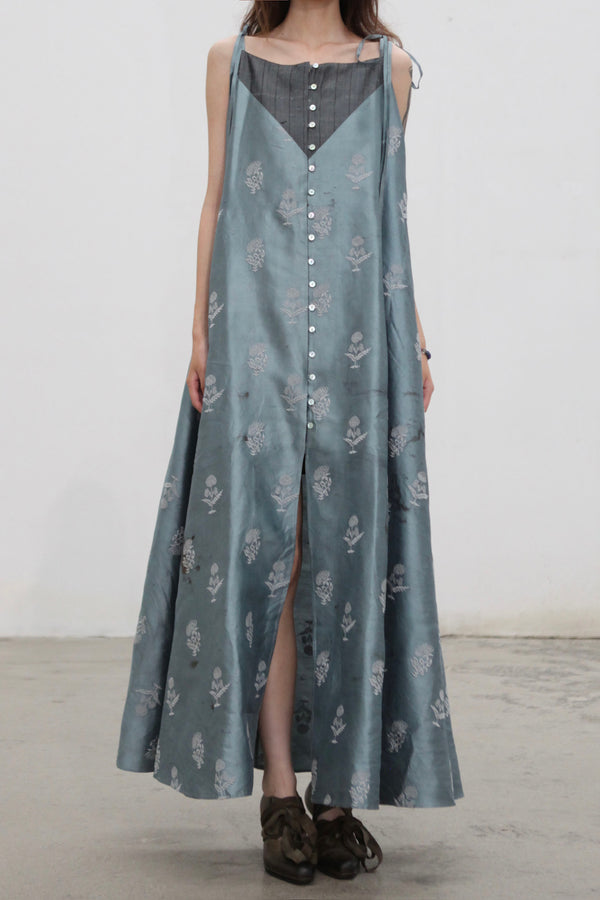 Mutedance 25 Autumn/Winter Spliced Suspender Dress Flower Dye MD-MD25FW120-blue (MD25FW118)